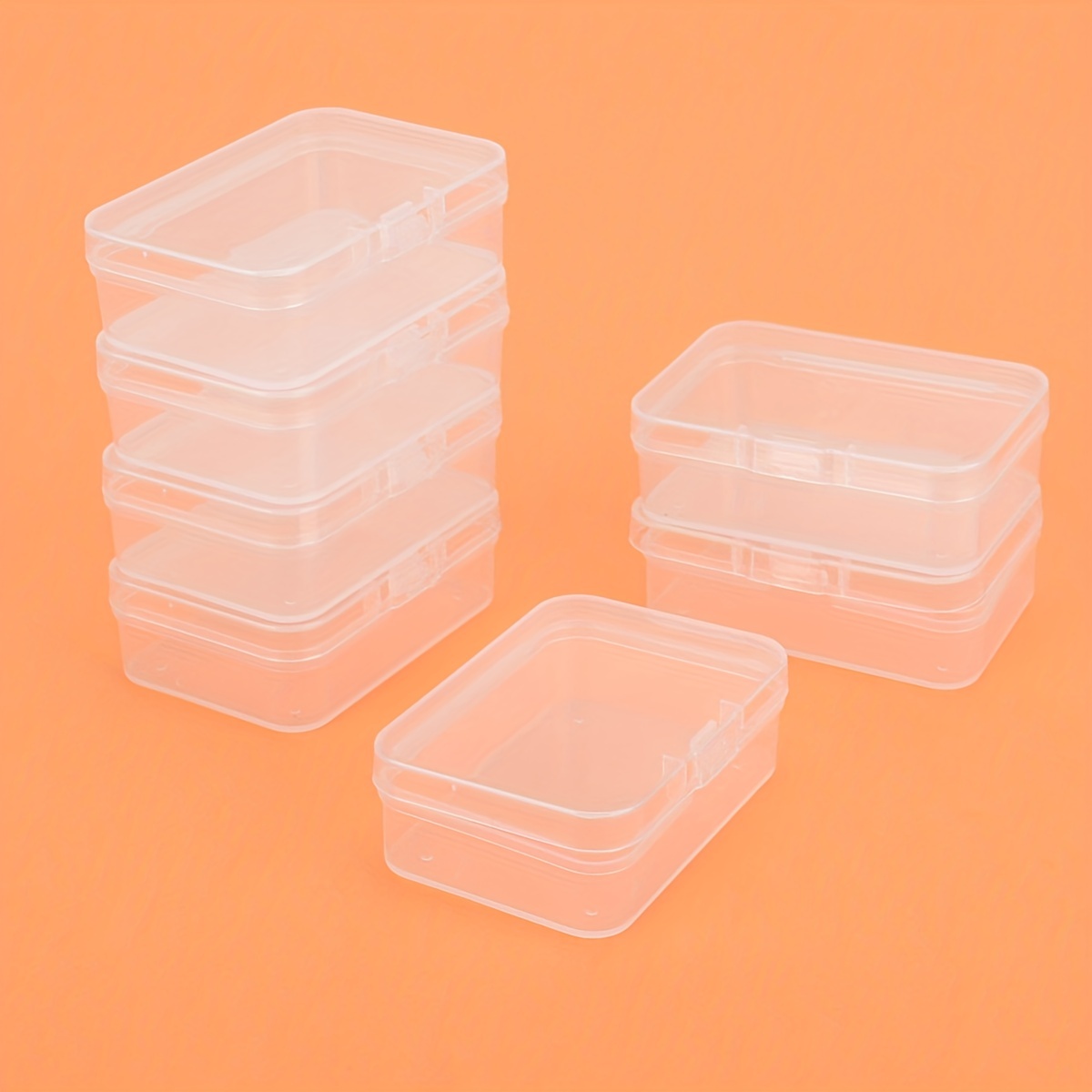  Small Plastic Container, Seamless Edges Easy to Open Close Safe  Transparent Storage Box Waterproof 5 Pcs for Crafts : Beauty & Personal Care