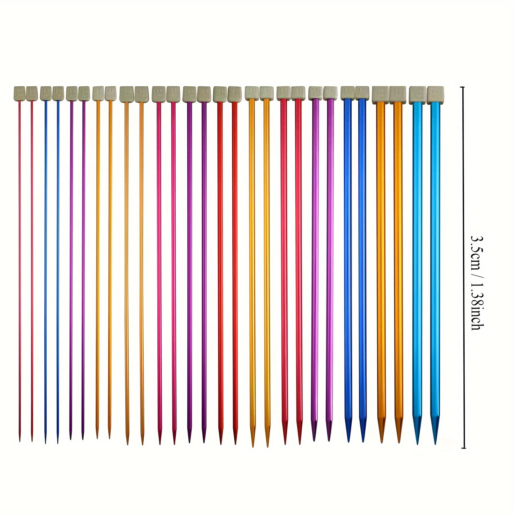 Knitting Needle Set Colored Straight Single Pointed - Temu