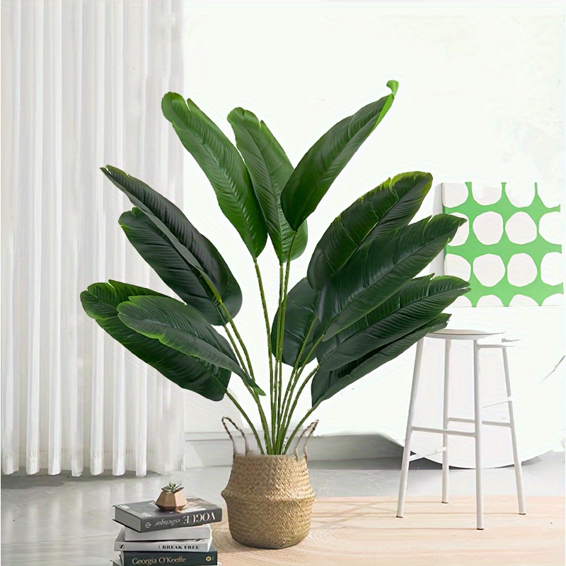 Artificial Plants Leaves Tall Green Tropical Large Tree Leaf Planter Vase  Filler Simulation Leaf for Decoration Kitchen Home - AliExpress