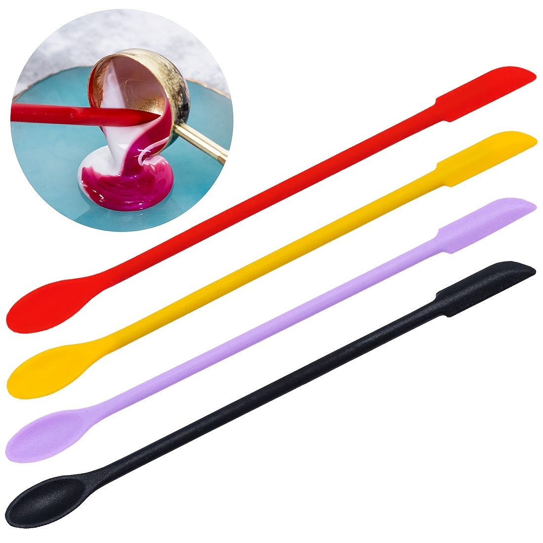 OHPHCALL 2pcs Silicone wax spatula silicone spatula Wax Stick Body Waxing  Spatula reusable wax spatula silicone scraper tool mini baking spatula