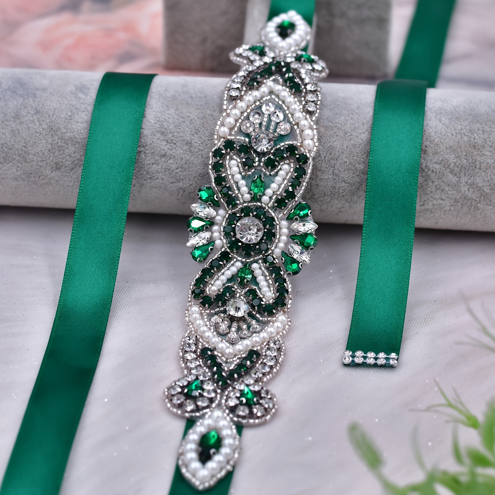 Bridal Ribbon Belt Handmade Diamond Girdle Rhinestone Applique