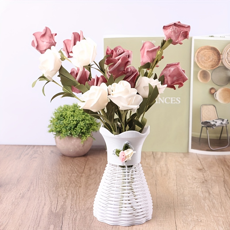

1pc Modern Flower Vase, Plastic Vase Flower Pot Basket, Nordic Home Living Room Decoration Ornament Flower Arrangement