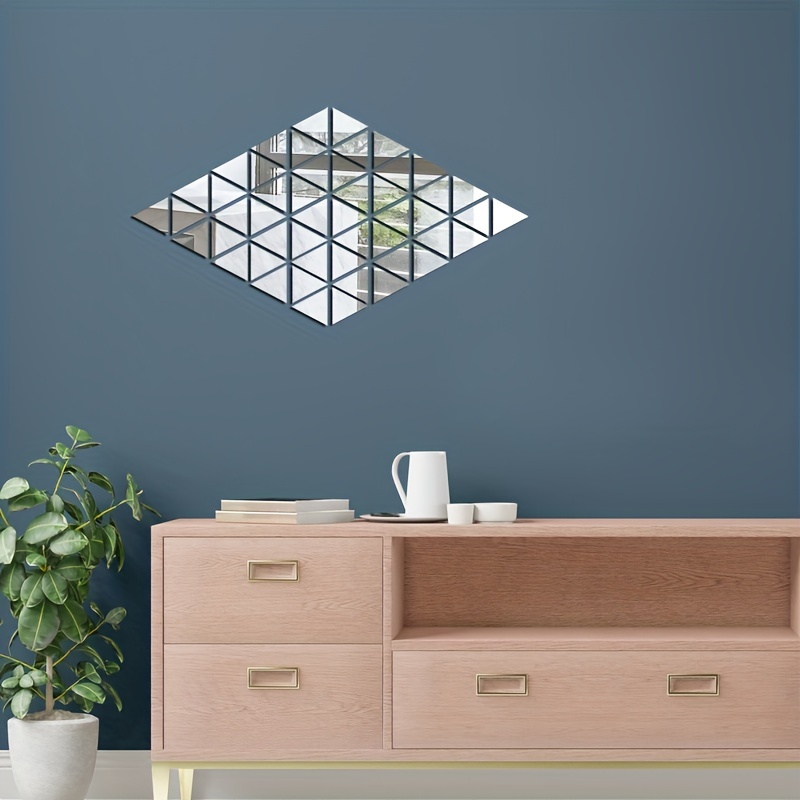 50枚の幾何学的なミラーウォールステッカー 取り外し可能なDIYアートデザインウォールデカール 寝室 バスルーム リビン - Temu Japan