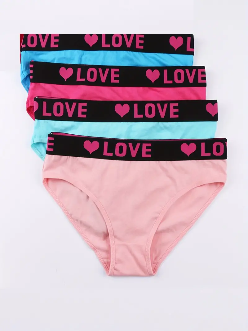 Letter Tape Briefs Comfy Cute Stretchy Intimates Panties - Temu