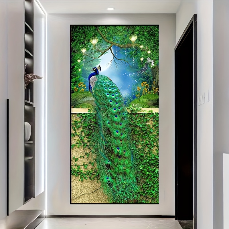 DIY Diamond Painting Kits Open Screen Peacock - Vintage Fine Oil Painting  Easy Cross Stitch Kit for Beginners, for Room Decor, Bathroom Decor