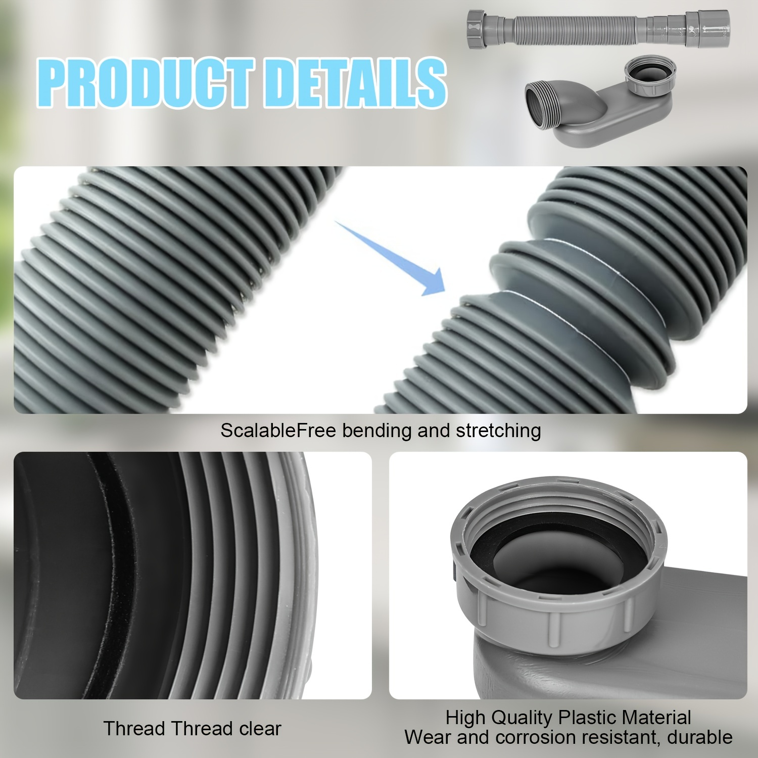 New Low Profile Shower Drain Efficient Drain Strainer Durable PVC Material