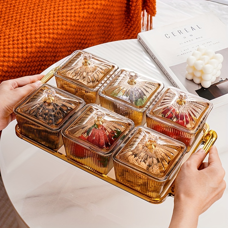 Storage Containers Veggie Tray With Lid Divided Snack Box - Temu