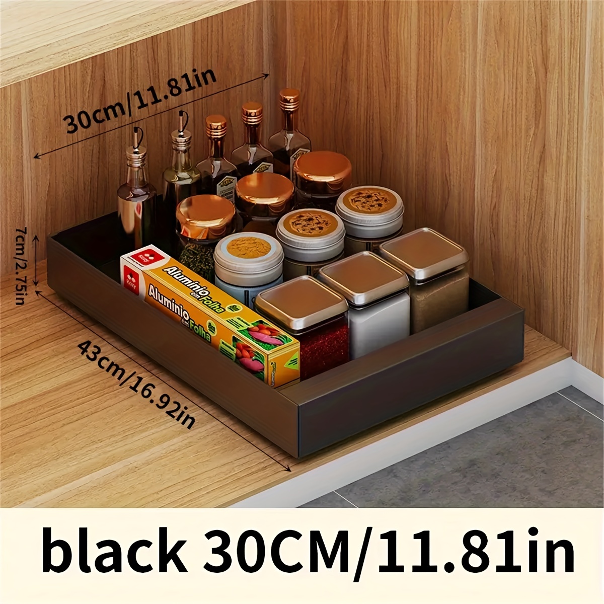 1pc Pull Out Cabinet Organizer, Heavy Duty Cabinet Pull Out Shelves Kitchen  Cabinet Drawers Slide Out Pantry Shelves with Adhesive Strip Multi-Purpose  Pull-Out Home Organizers for Kitchen Bathroom