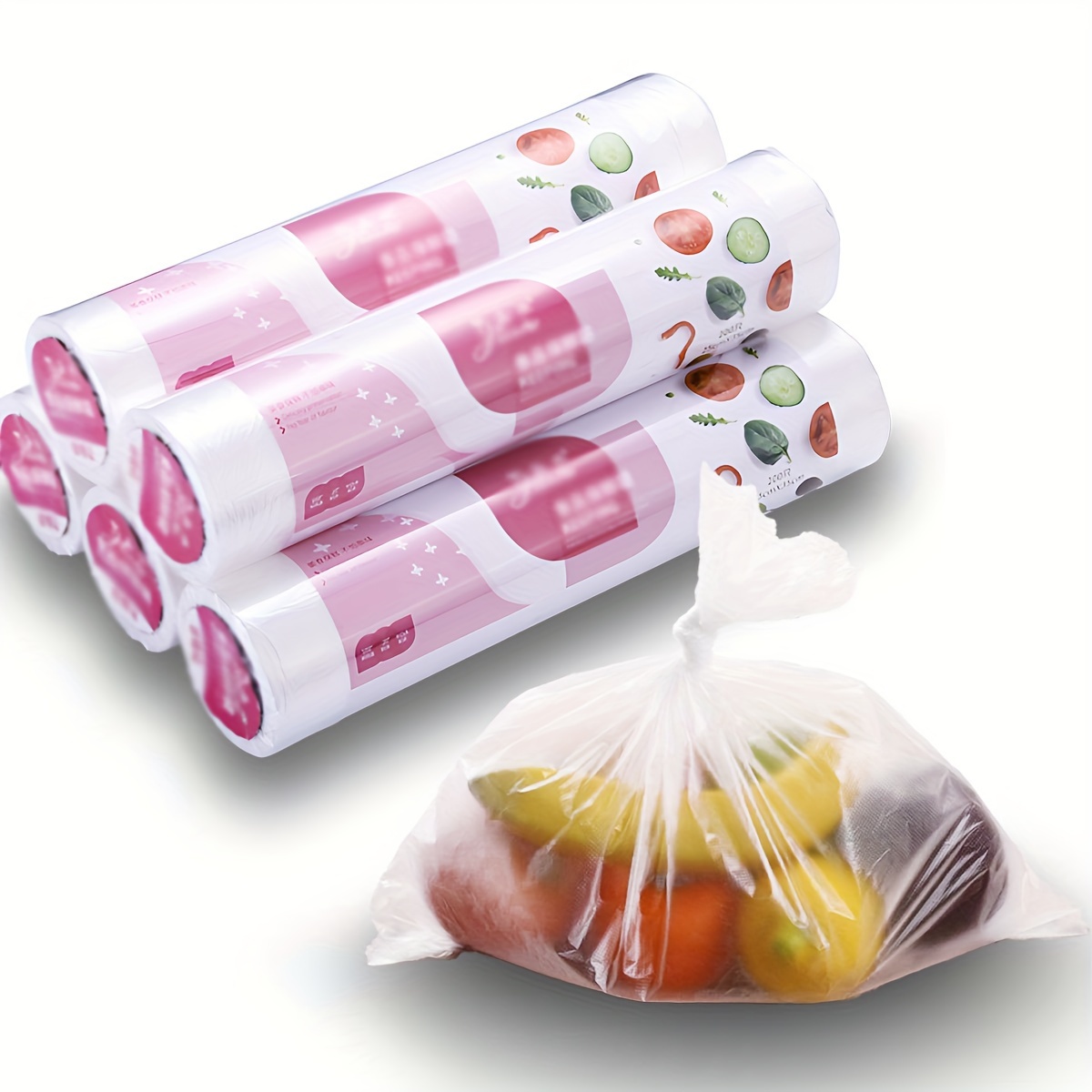 1 Roll Packaging Plastic Bags Disposable Wrap Kitchen Fresh Keeping Heat  Sealer Food Saver Bags Vacuum Food Fruit Storage Bag