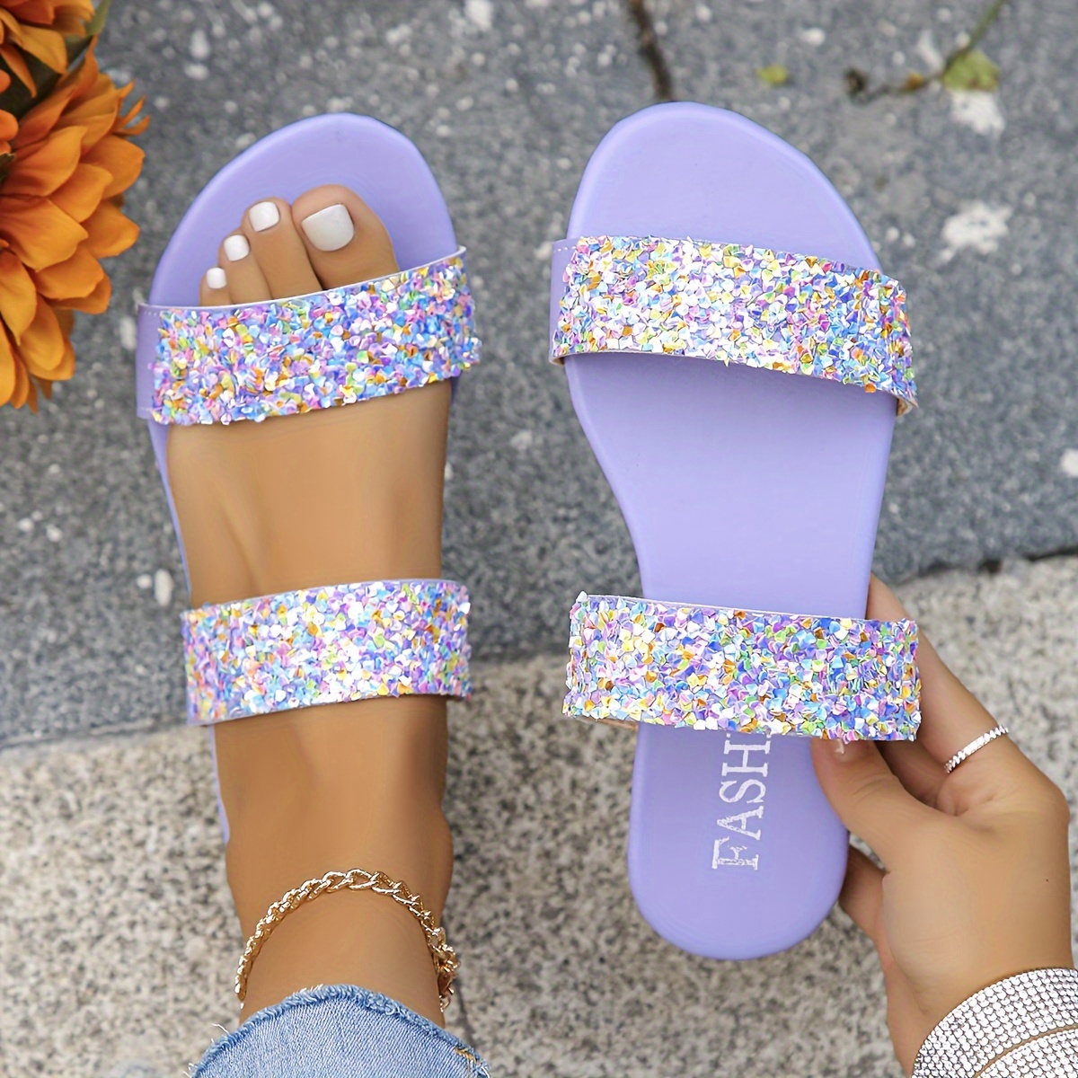 Ladies sparkly deals sandals