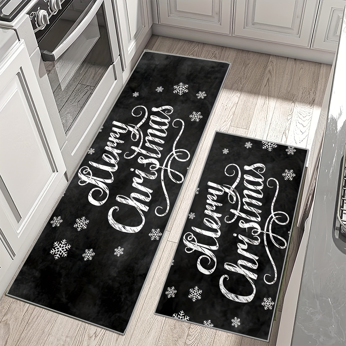 Black and Friday Deals 2023 LSLJS White Christmas Door Mat Kitchen