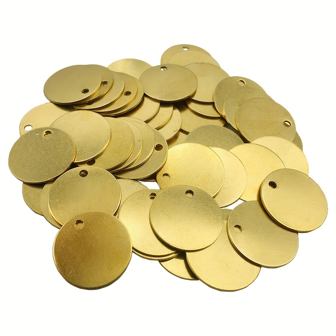 Circle Jewelry Tags Engraved Brass