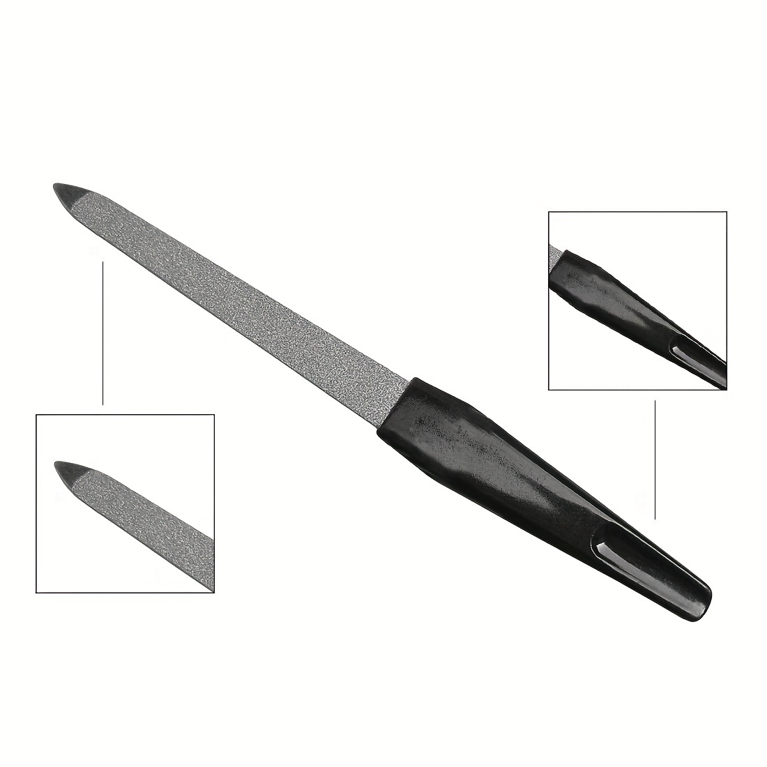 Double Sided Stainless Steel Nail File with Plastic Handle