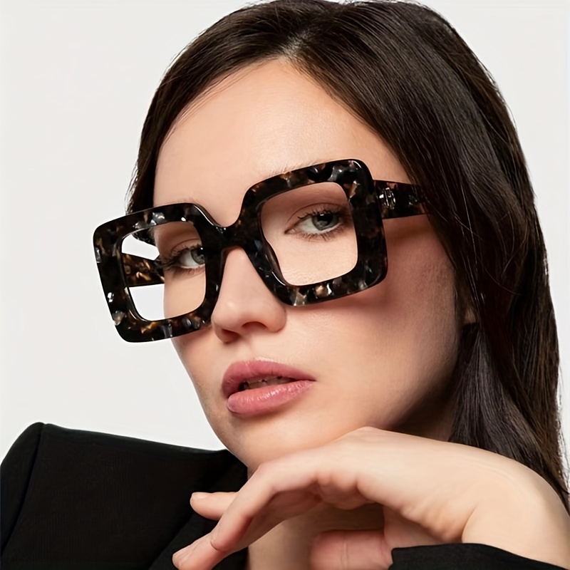 Óculos de moda com lentes transparentes para mulheres e - Temu