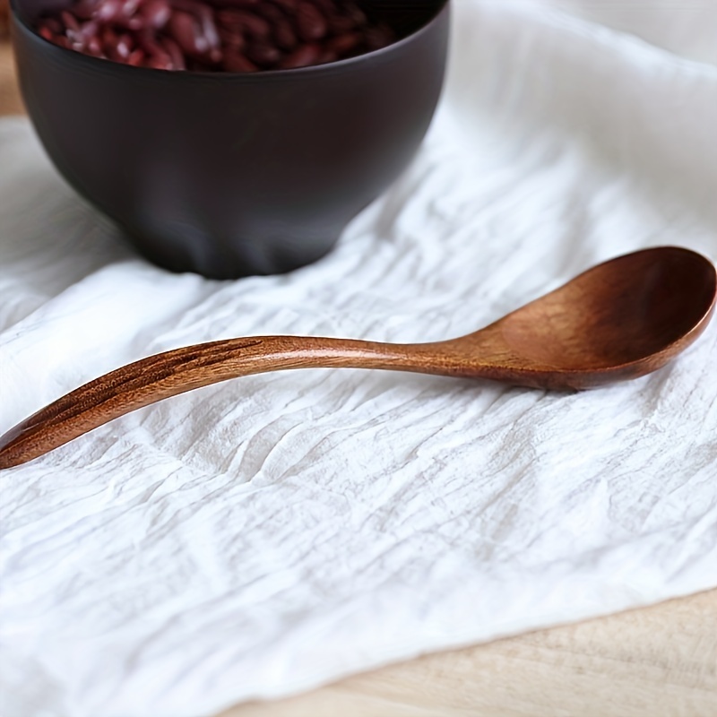 1 5pcs Soup Spoon Wooden Coffee Spoon Simple Milk Spoon - Temu