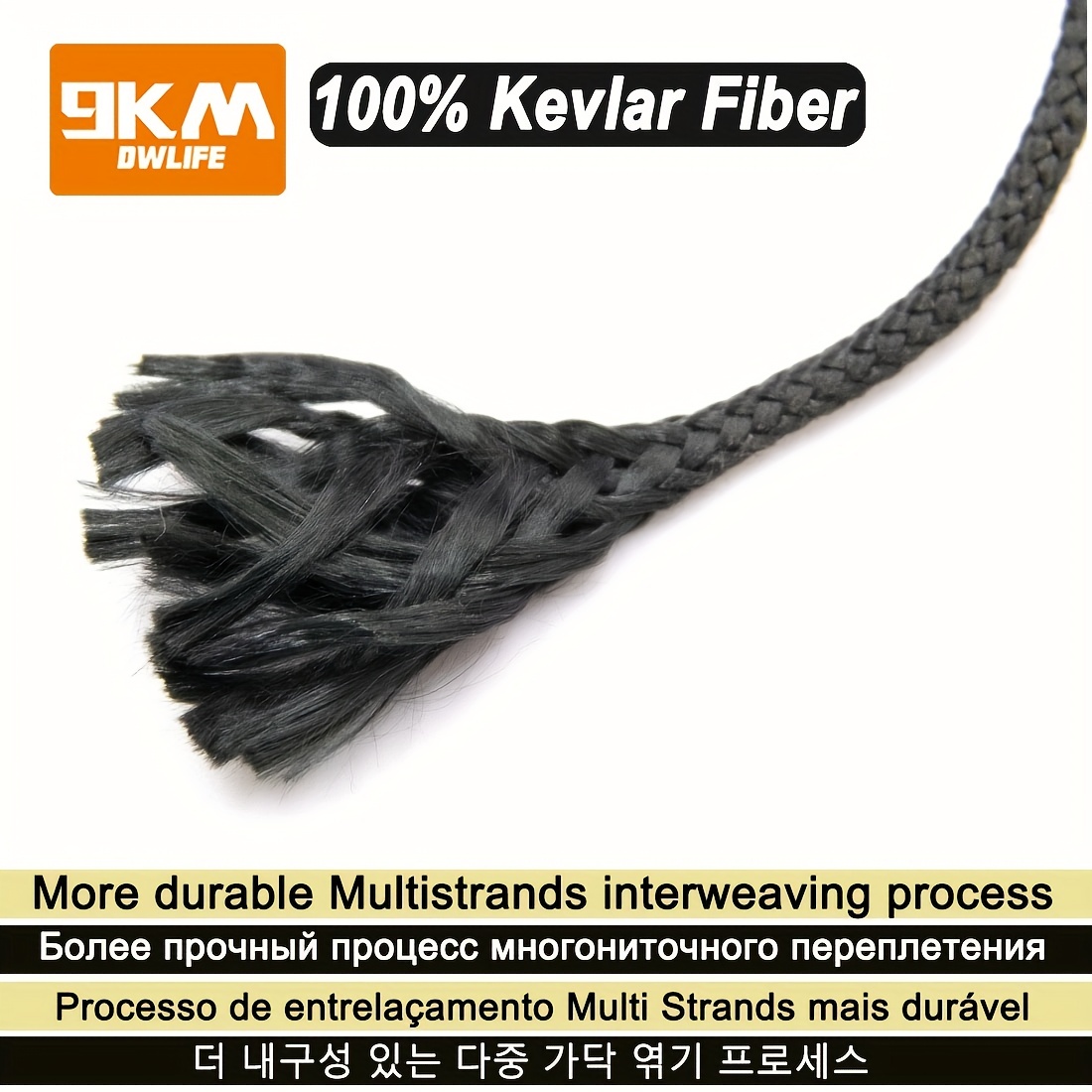 9KM DWLIFE Kevlar Kite String, 300lb 500Ft, Braided India