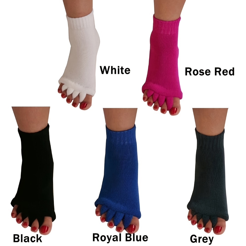 1pair Anti-slip Yoga Socks With Toe Separators & Grips To Improve Balance &  Flexibility For Women