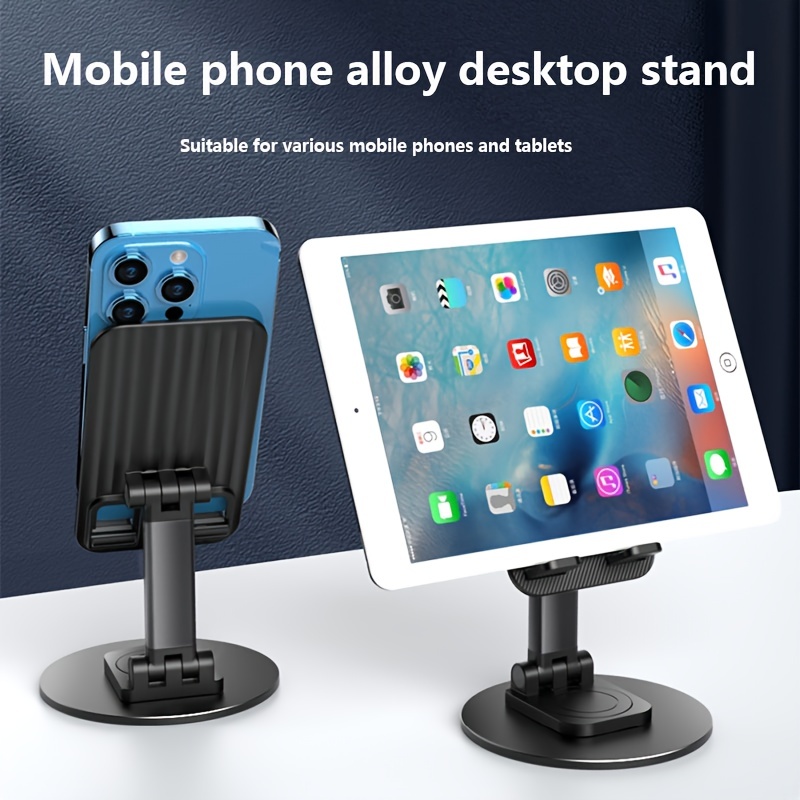  Soporte de teléfono negro barato, soporte giratorio para  teléfono celular, soporte para iPhone ajustable en ángulo/altura para  escritorio, soporte plegable para todos los teléfonos móviles iPhone y más  accesorios de escritorio