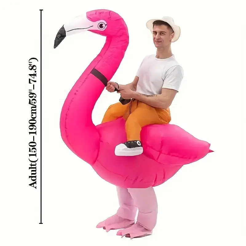 1pc inflatable costume flamingo costume adult ride on flamingo inflatable halloween costumes for adult valentines day pool decorations pool supploes summer decor cheap stuff weird stuff cute aesthetic stuff cool gadgets unusual items details 4
