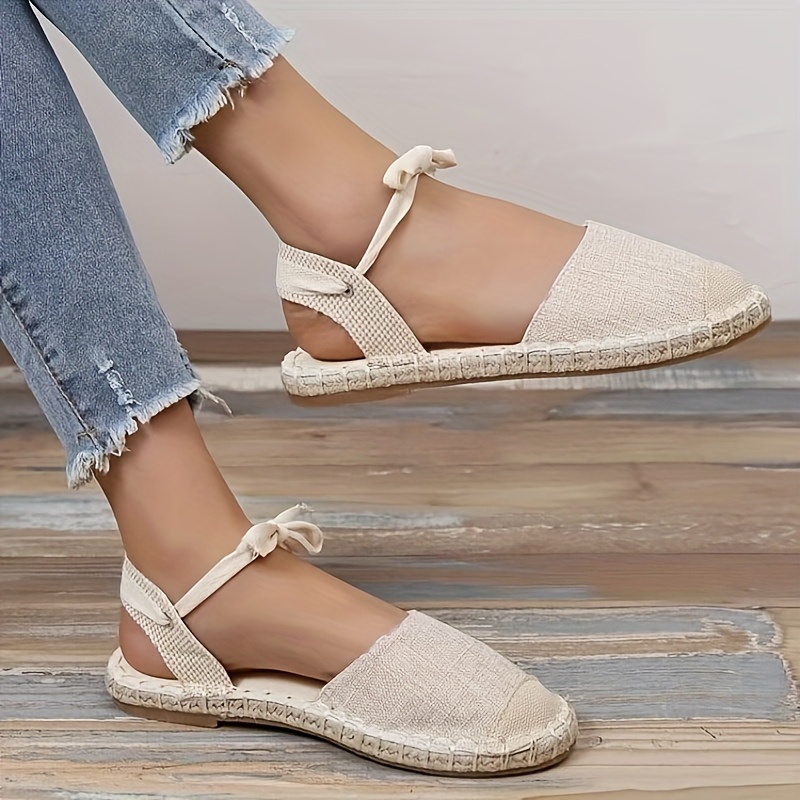 Flat espadrilles sales with ankle strap