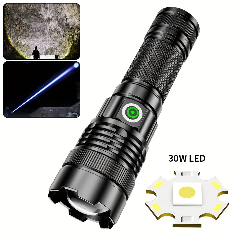 Super Bright Tactical Flashlight Zoomable Rechargeable - Temu