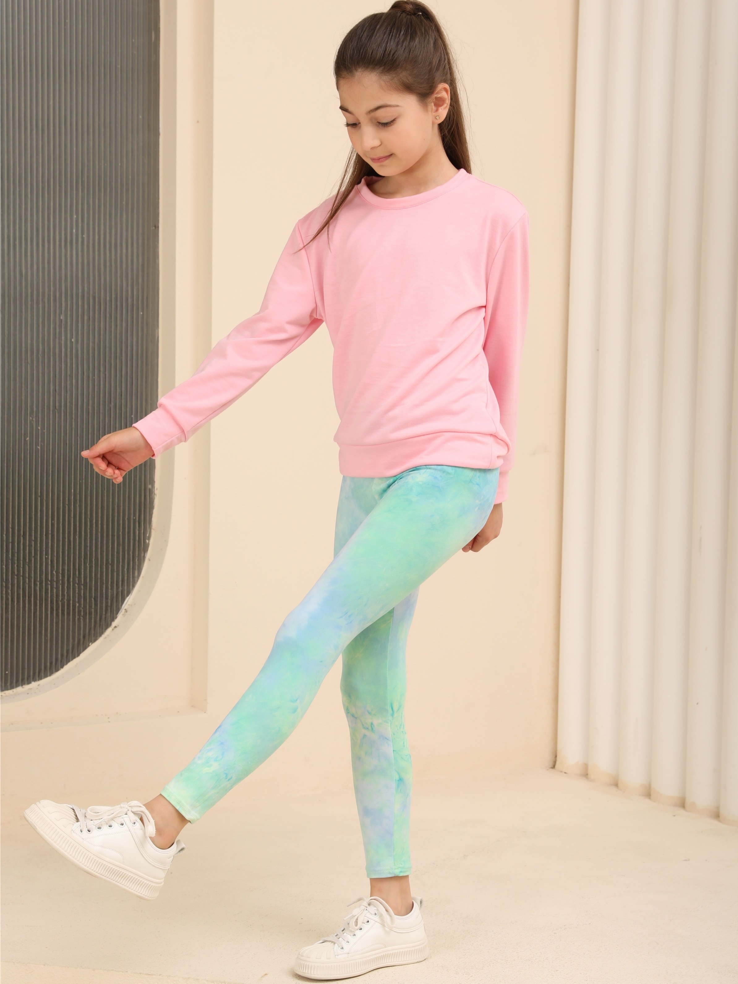 Rainbow Striped Leggings for Women Teen Girls Simple Easy