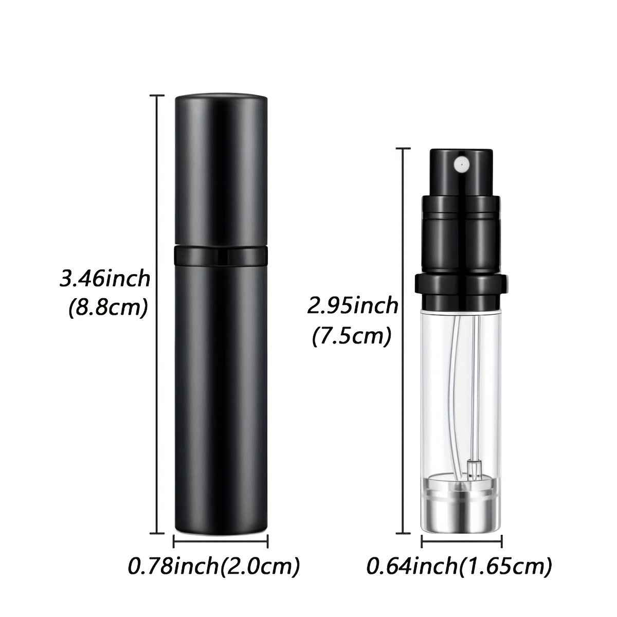 Lisapack 8ML Atomizer Perfume Spray Bottle for Travel, Empty Refillable  Cologne Dispenser, Portable Sprayer (Matte Black)