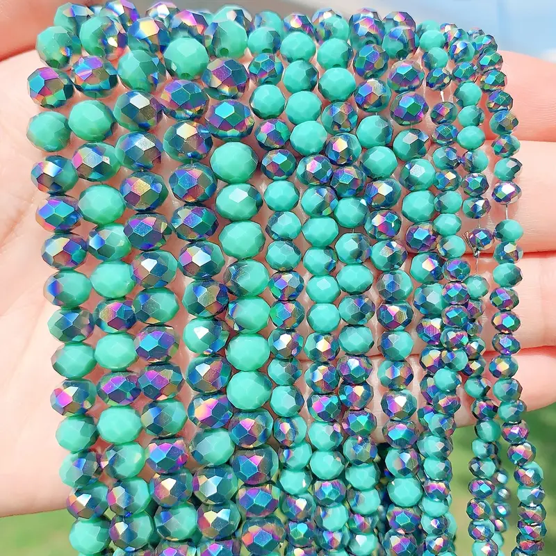 Perline Sfaccettate In Vetro Colorato Verde Cristallo - Temu Italy