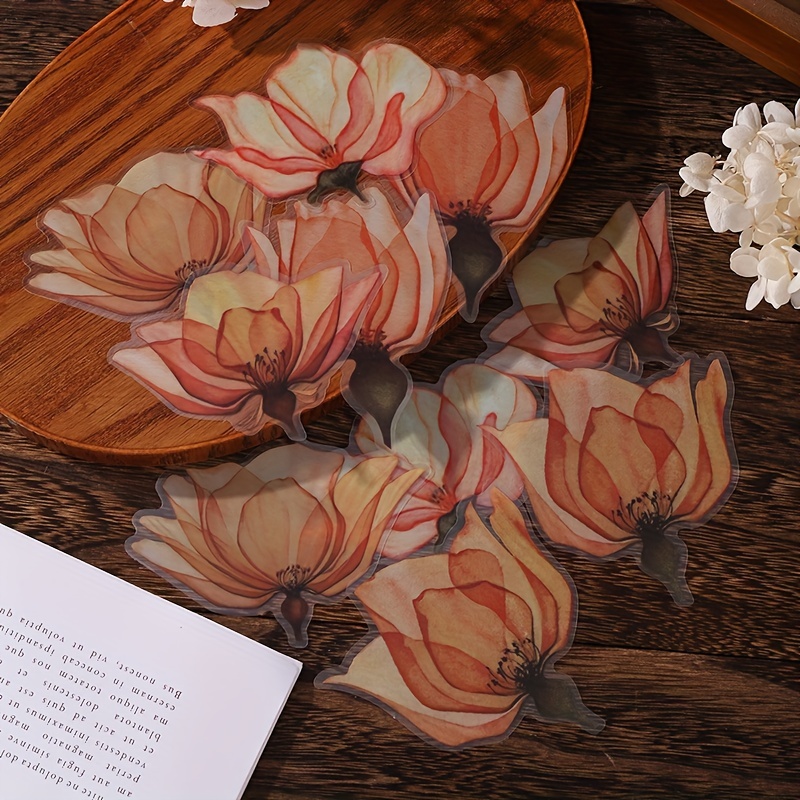 Vintage Flowers Stickers Decoration Diy Diary Album Planner - Temu