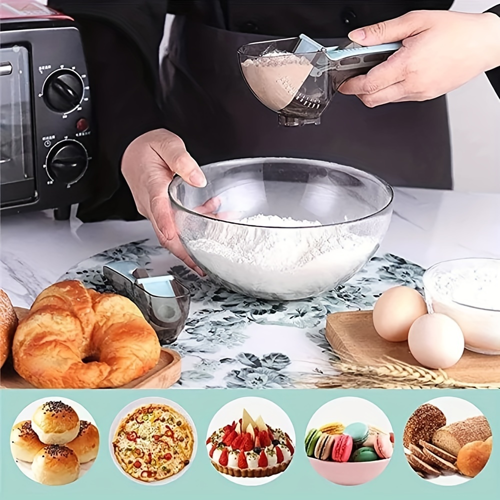 Adjustable Measuring Cups and Spoons / Kitchen Tool Plastic Scoop Measuring  Cup with Magnetic / for Dry and Liquid Ingredient 