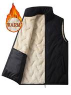 mens casual fleece lined vest warm thick stand collar vest for fall winter outdoor activities