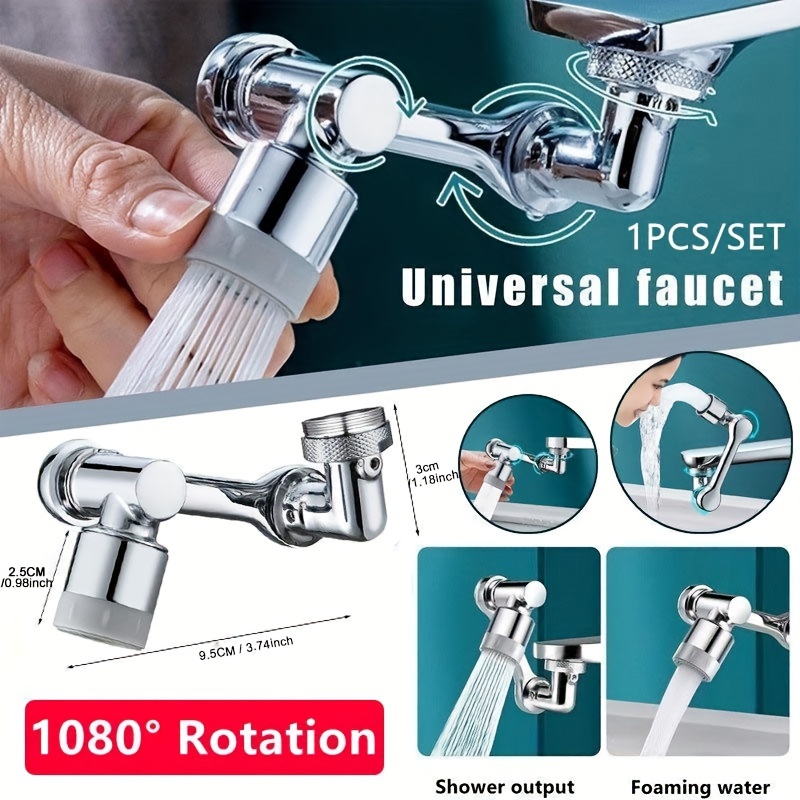Aérateur de robinet d'extension pivotant à bras robotisé universel à 1080 °