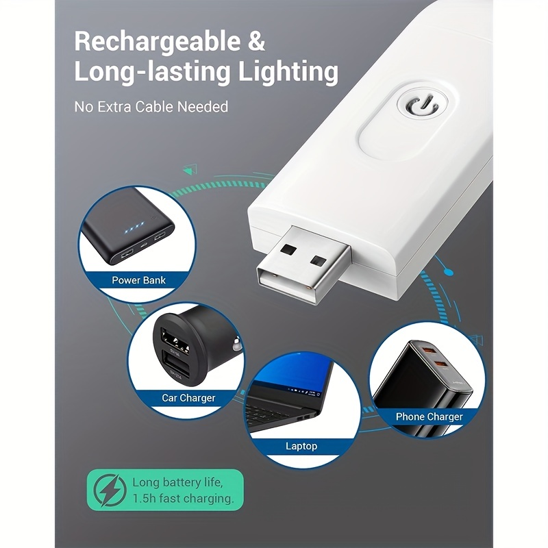 LED Lampe de Lit + USB Ladeg. Tactile Blanc Noir Éclairage Lecture