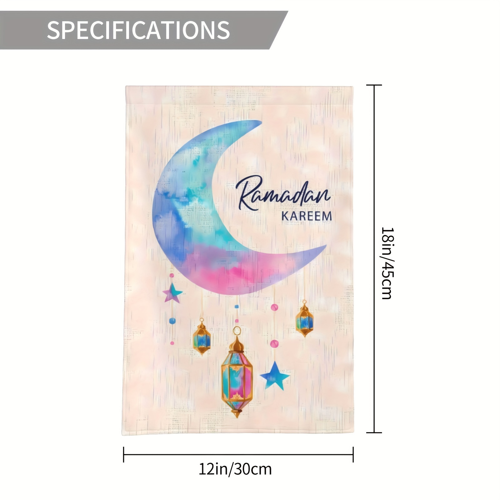 1pc, Ramadan 2024 Garden Flag, Double-sided Garden Outdoor