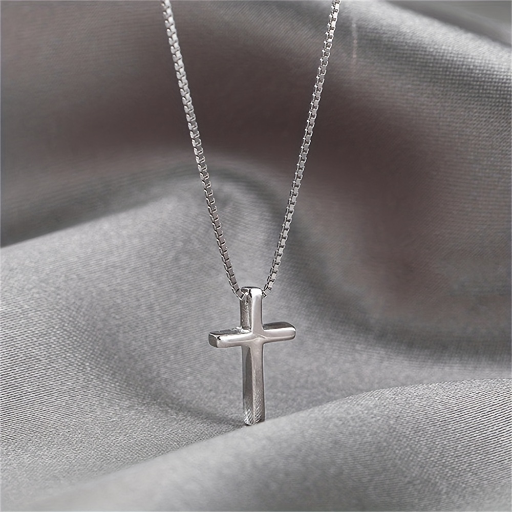 Women's Minimalist Tiny Cross Pendant Necklace, Gift for Her
