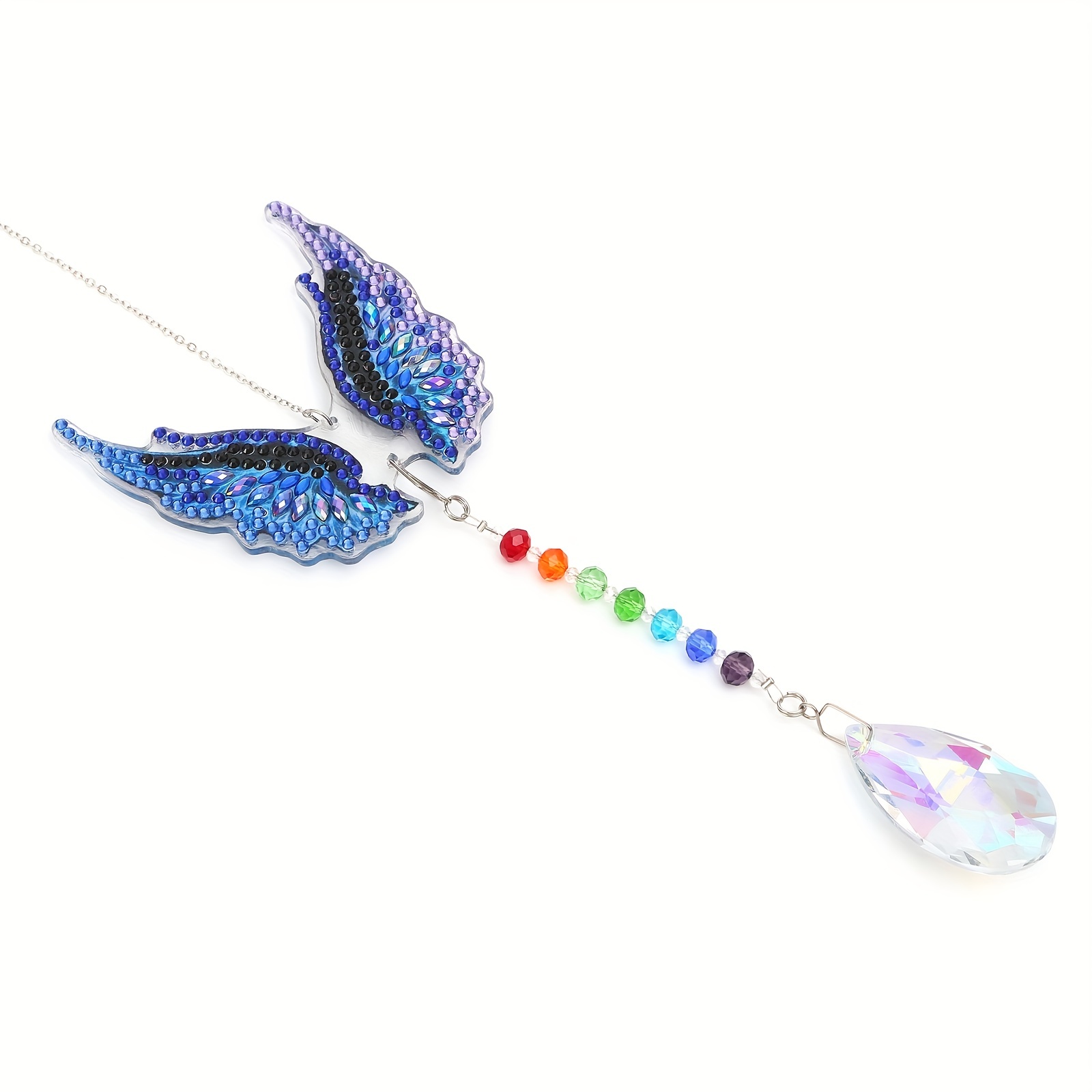 Kigley 12 Pcs Diamond Painting Suncatcher Butterfly Diamond Painting Kits  Diamond Art for Kids Double Sided DIY Wind Chime Kit Paint by Number  Hanging