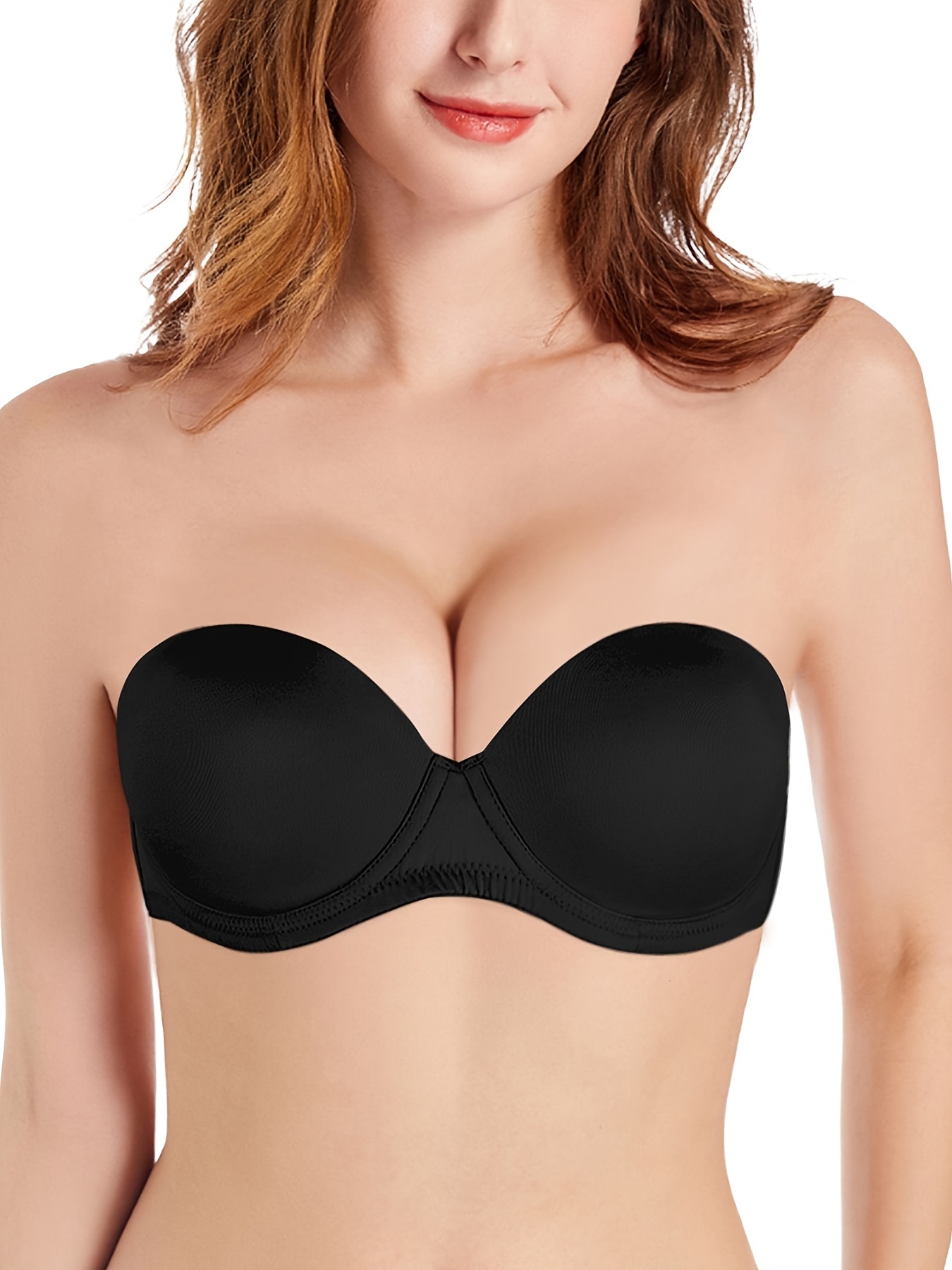Women's Bandeau Push Up Bras for Women Comfort Solid Sexy Anti-Slip  Strapless Soft Everyday Wear for Everyday