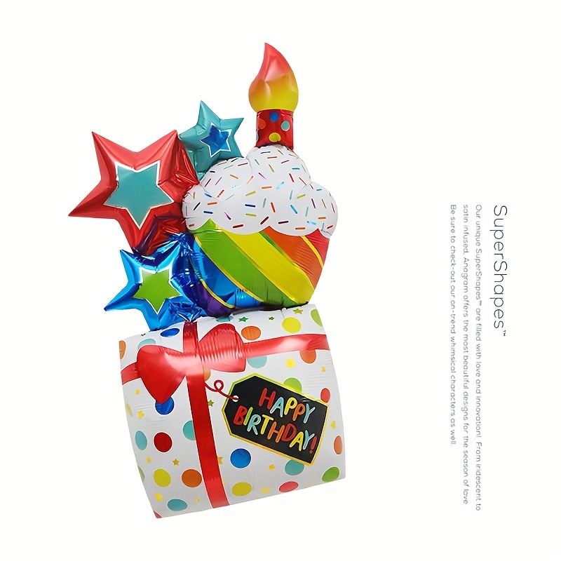 22 Cm 3D Birthday Aluminum Foil Balloon with Base