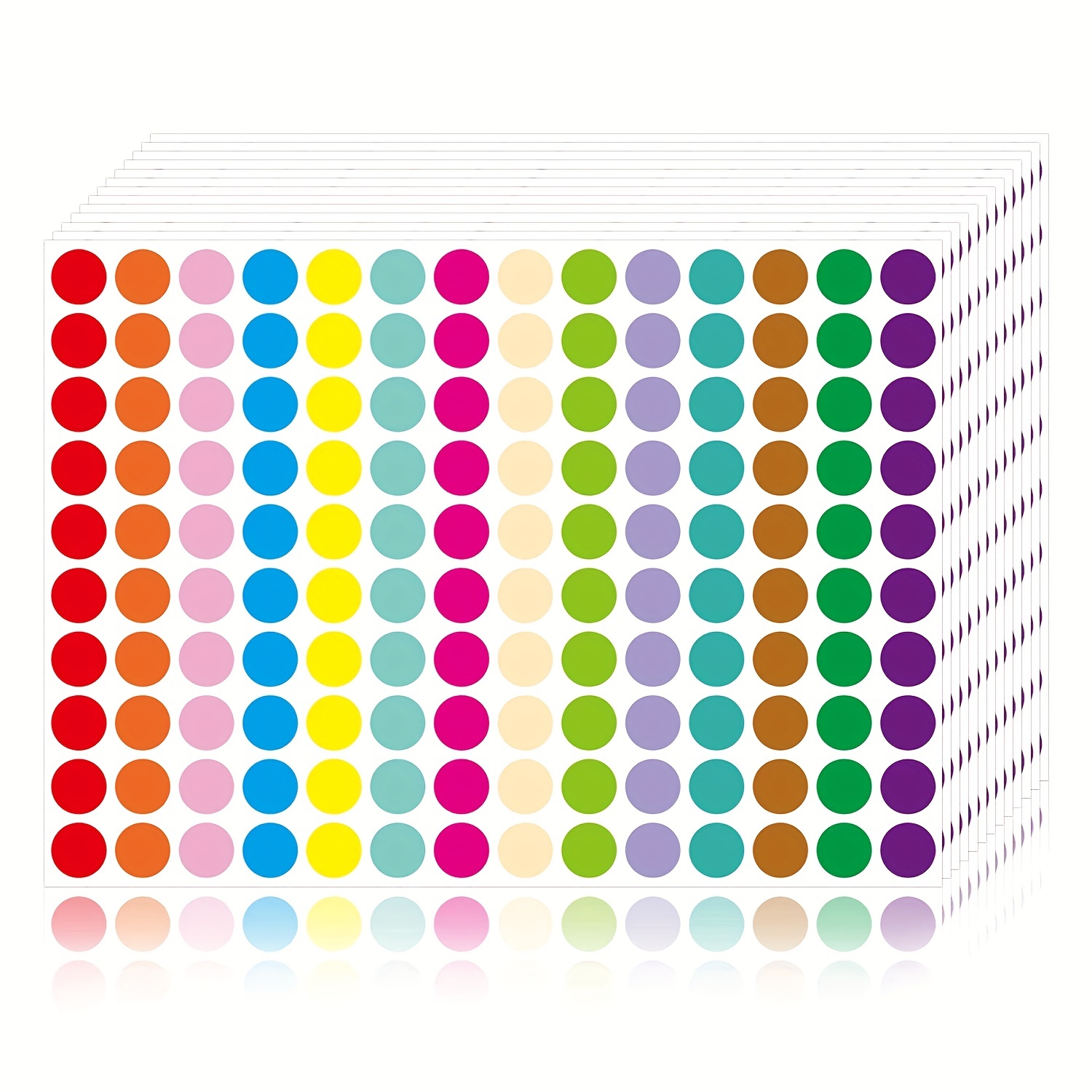 

1400 Pcs 0.5 Inch 14 Colors Color Coding Labels Circle Dot Stickers, Can Be Used In Offices, Student Classrooms And Other Scenes.