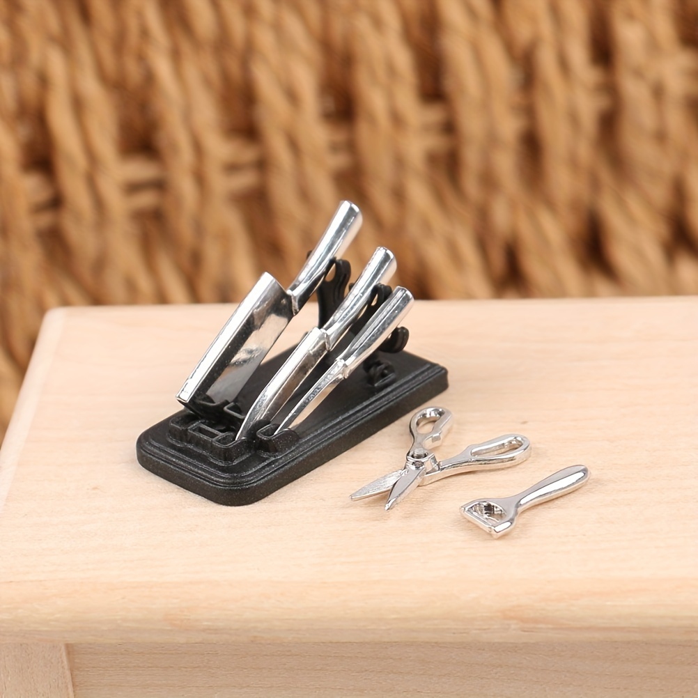 3pcs 1:12 Mini Metal Play Kitchen Knife Set Toy Miniature Dollhouse  Accessories