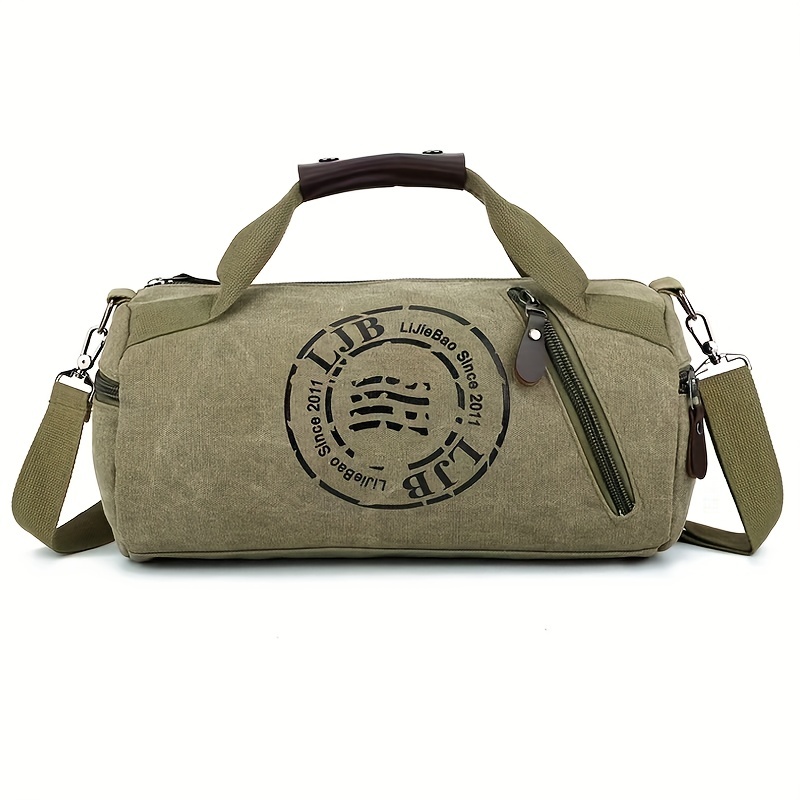 Olive Green Canvas Messenger Bag