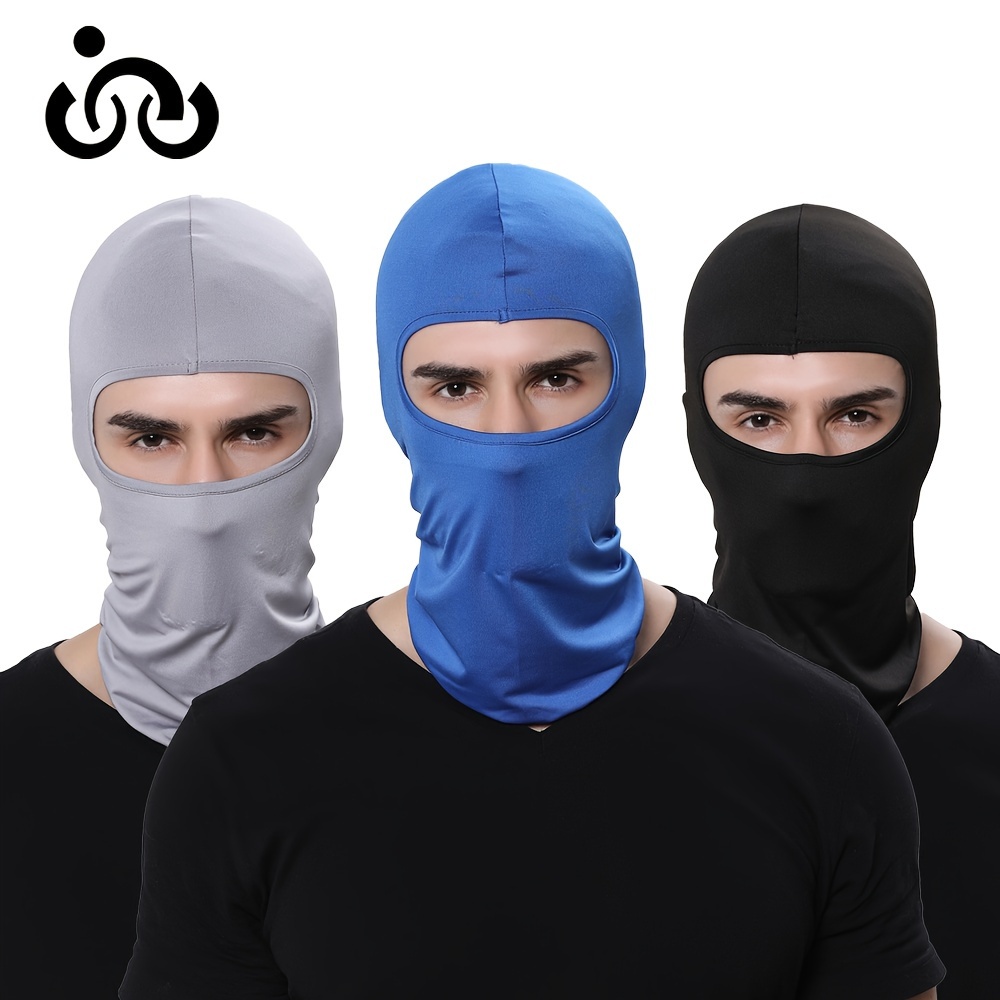 Solid Color Balaclava for Outdoor Sports, Hiking, and Cycling - Sun Protection and Moisture-Wicking Headwear,Temu