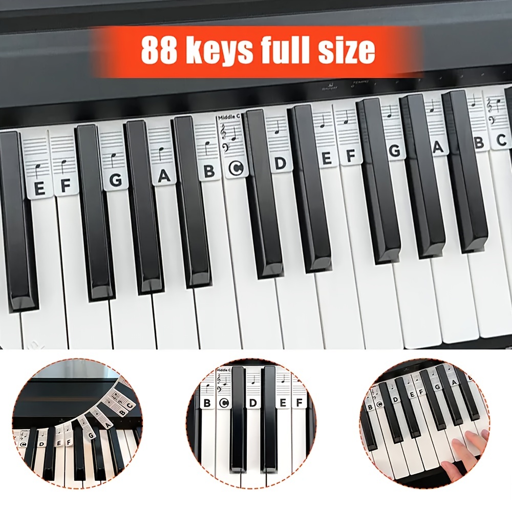 Étiquettes de notes de clavier de piano amovibles, guide de notes de piano  pour débutant, clé de piano M 744759889478