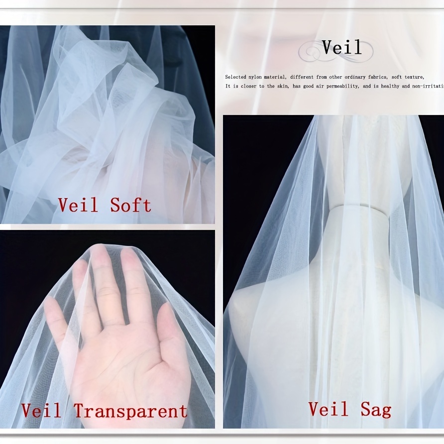 1 dona nafis to'y vo'li nafis romantik nylonski to'y vo'li qo'lda yuviladigan to'y fotografiya aksessuari tafsilotlari uchun 5