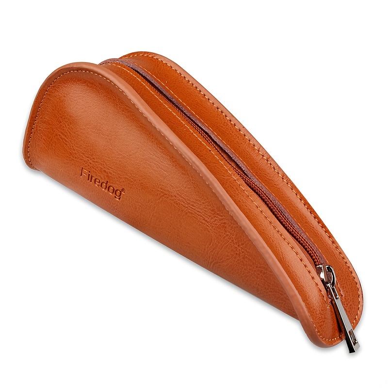 Brown Leather Pencil Case With Ostrich Print. Women Pencil Case. Soft  Leather Makeup Pencil Case Brown. Pencil Case Clearance SALE 