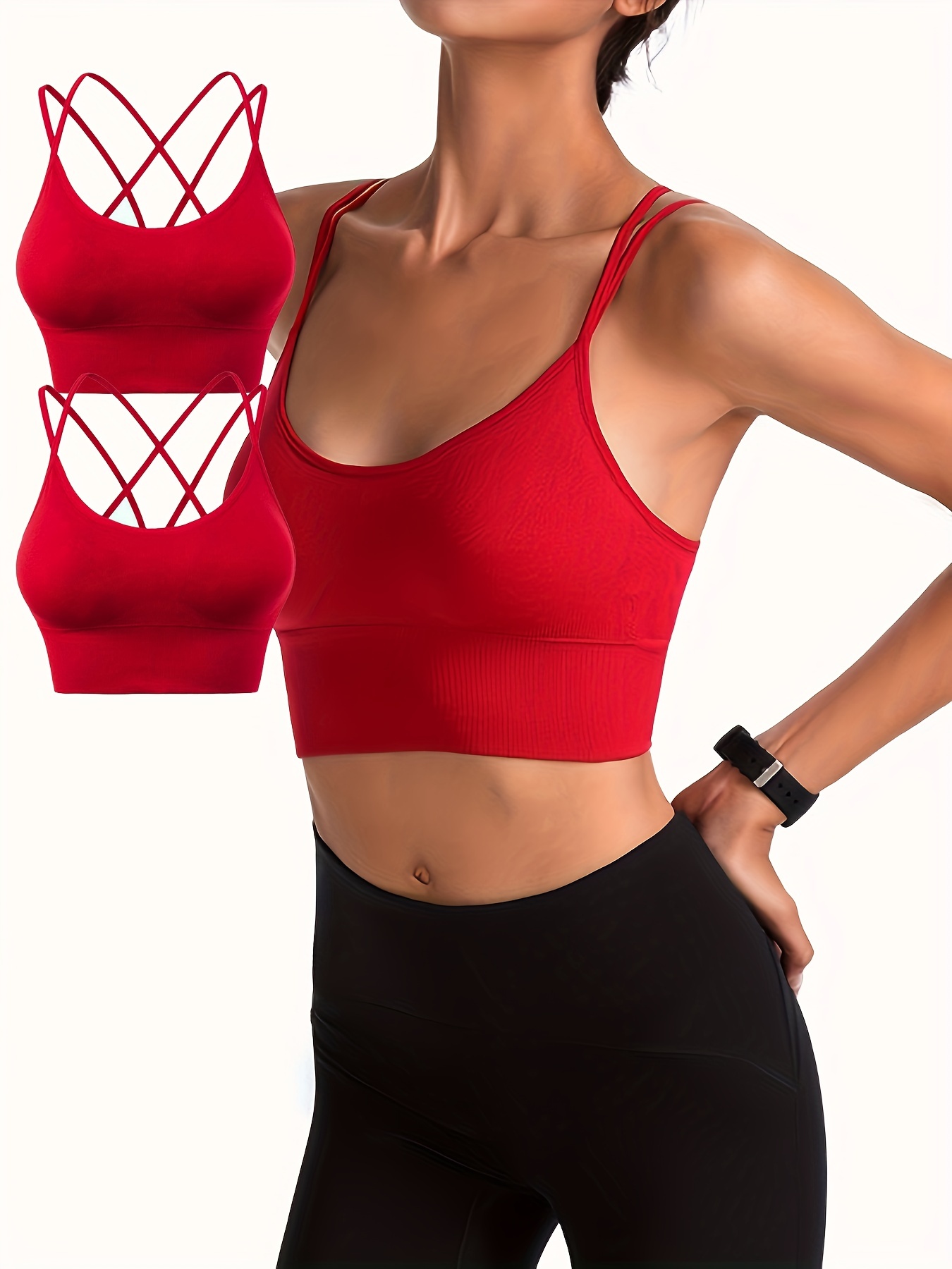 Criss Cross Back Sports Bras, Comfy & Breathable Yoga Fitness Bra, women's  Lingerie & Underwear - Temu Canada