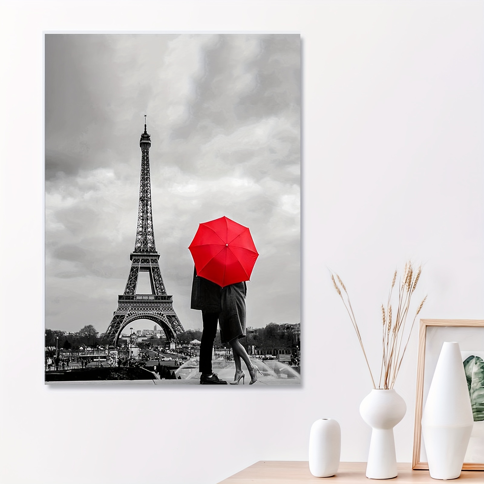 Canvas Poster Modern Art Lightpink Paris Eiffel Tower - Temu United Arab  Emirates