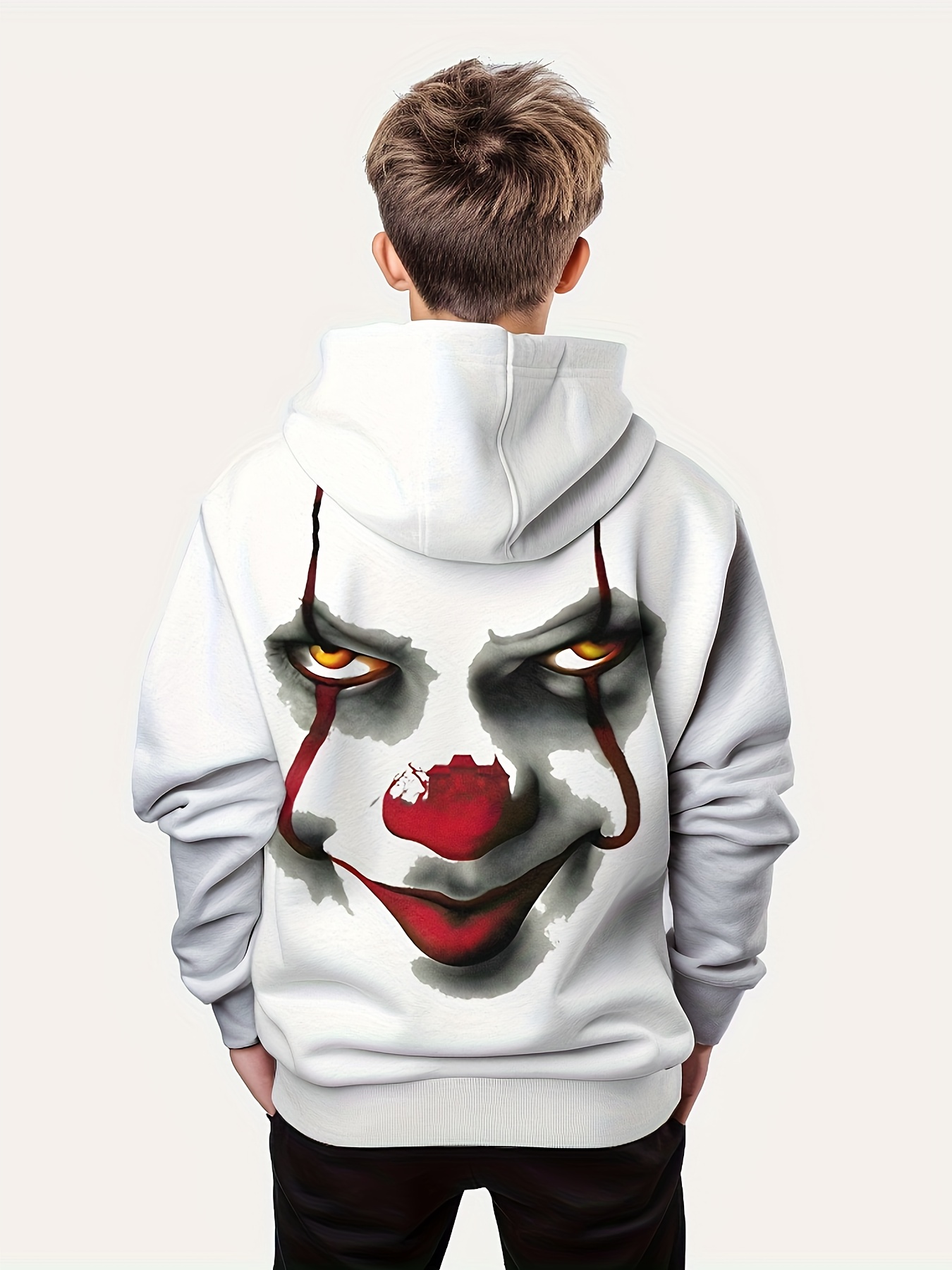 Halloween Horror Clown 3d Print Boys Hoodie Mant ngase Temu