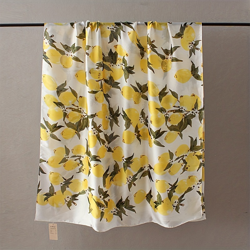 Lemon Print Scarf Boho Shawl Bandana