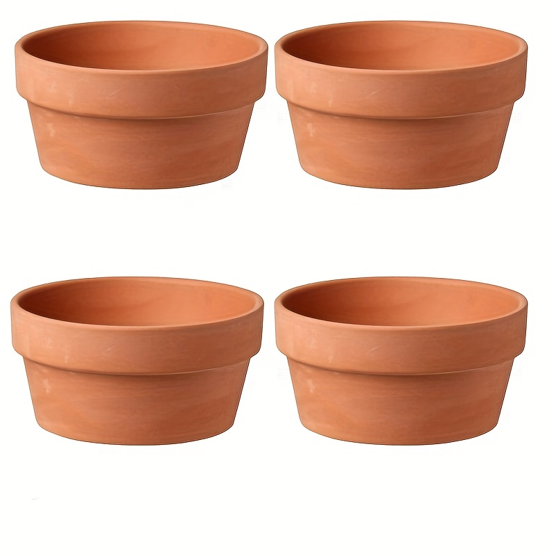 

4pcs, Terracotta Buld Pots 4.5"x2.3" Flower Pots Clay Pottery Planter With Drainage Hole Cactus Succulent Plant Nursery Pots- Great For Plants, Crafts